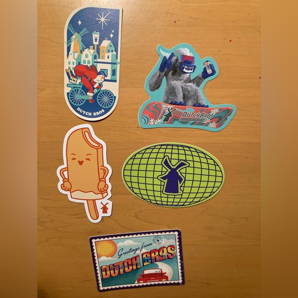 Lot of 5 Rare Hard to find Arizona Dutch Bros Christmas, Halloween stickers - Picture 2 of 2